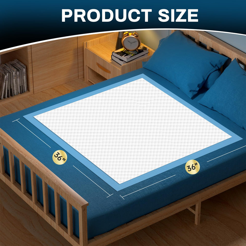 AAY disposable bed pad with absorption core highlights quick liquid capture and leak protection