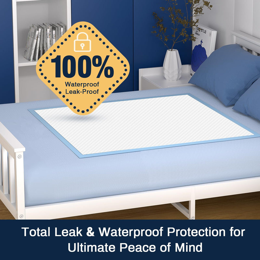 AAY bed pads with a waterproof back layer to keep surfaces dry