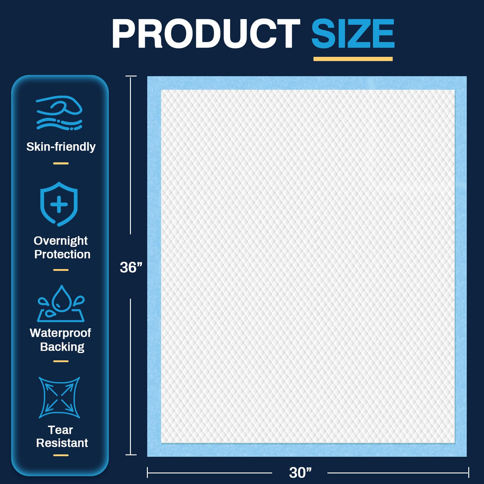 AAY waterproof bed pad keeps surfaces dry for adults and pets.