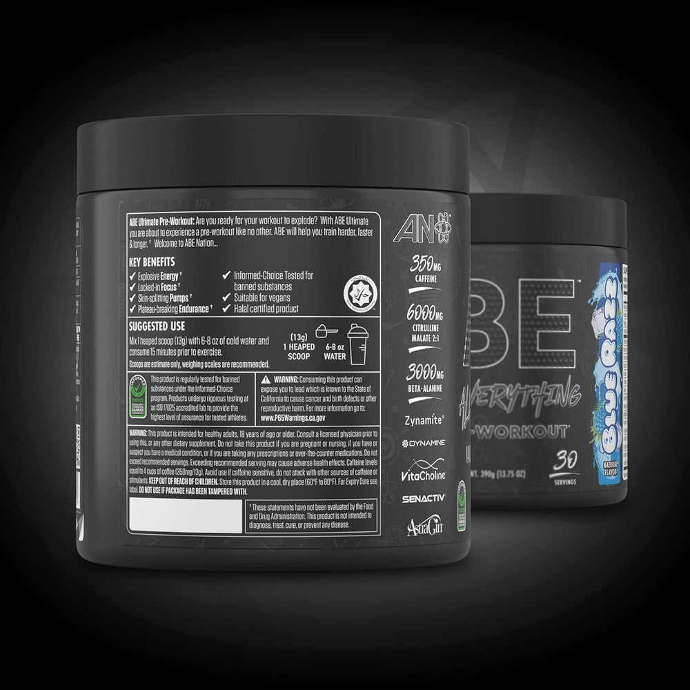 Athlete in gym using ABE All Black Everything pre-workout for focus and energy