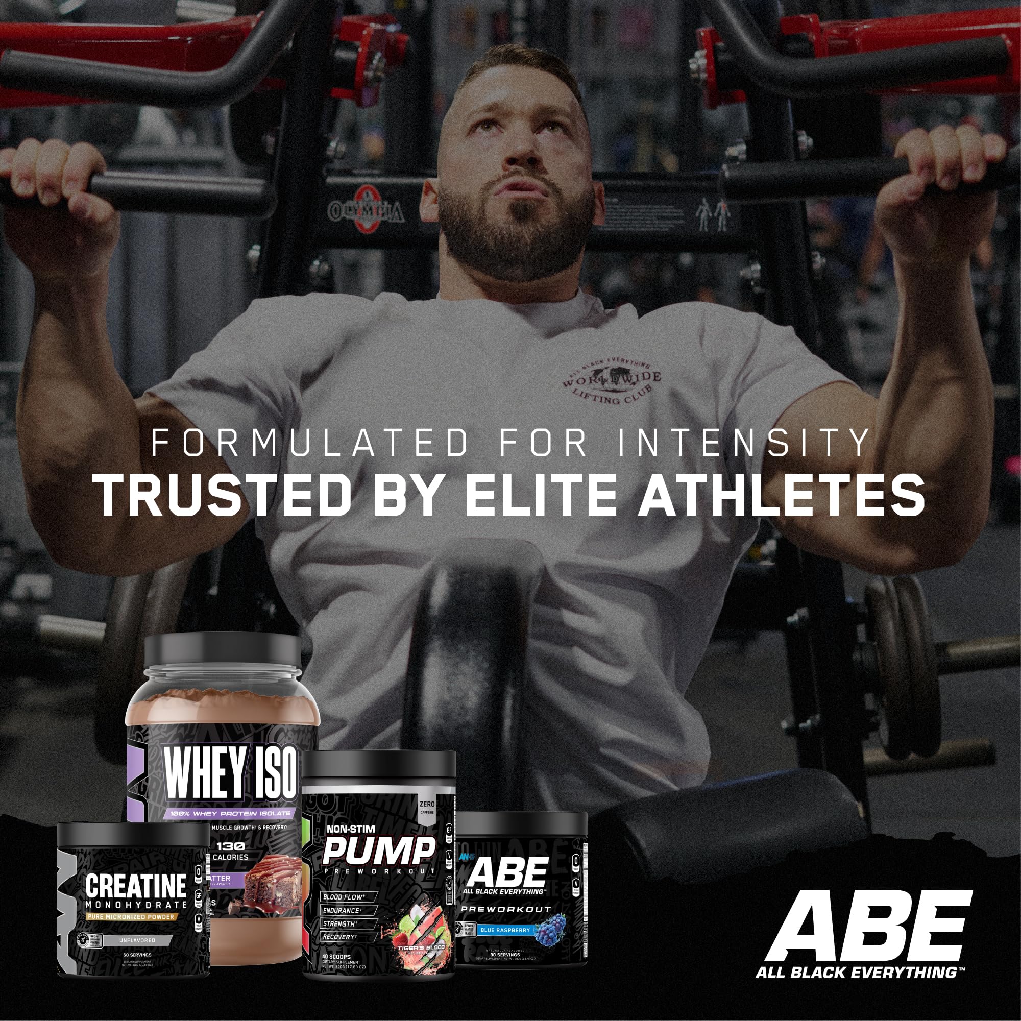 ABE Pump uses patented, trialed ingredients to support consistent training potential.