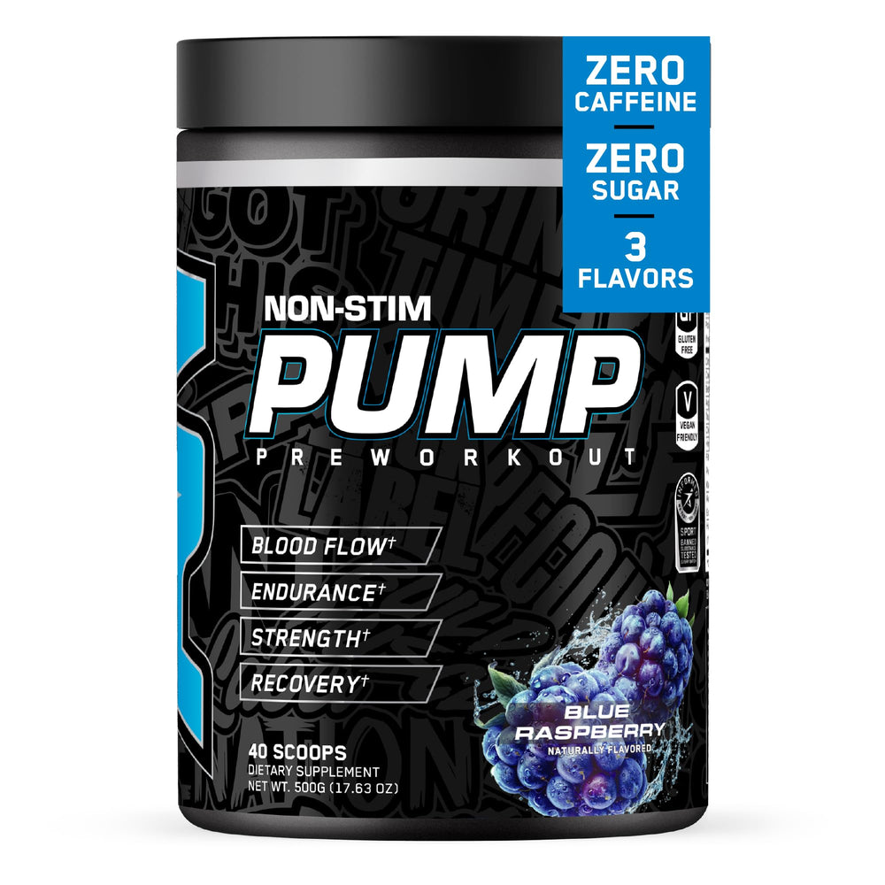 ABE Pump bottle shows explosive focus with stimulant-free energy for workouts.