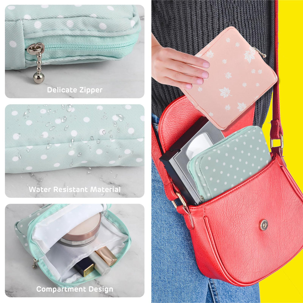 Abeillo sanitary napkin storage bag zipper detail ensures secure carry
