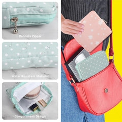Abeillo sanitary napkin storage bag zipper detail ensures secure carry