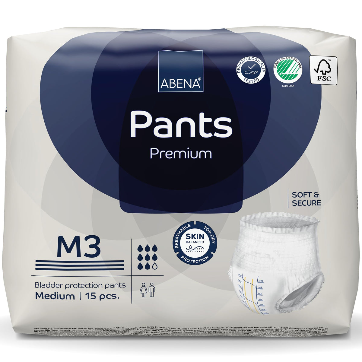 Abena Pants Premium M3 fit on hips 31-43 inches for secure wear
