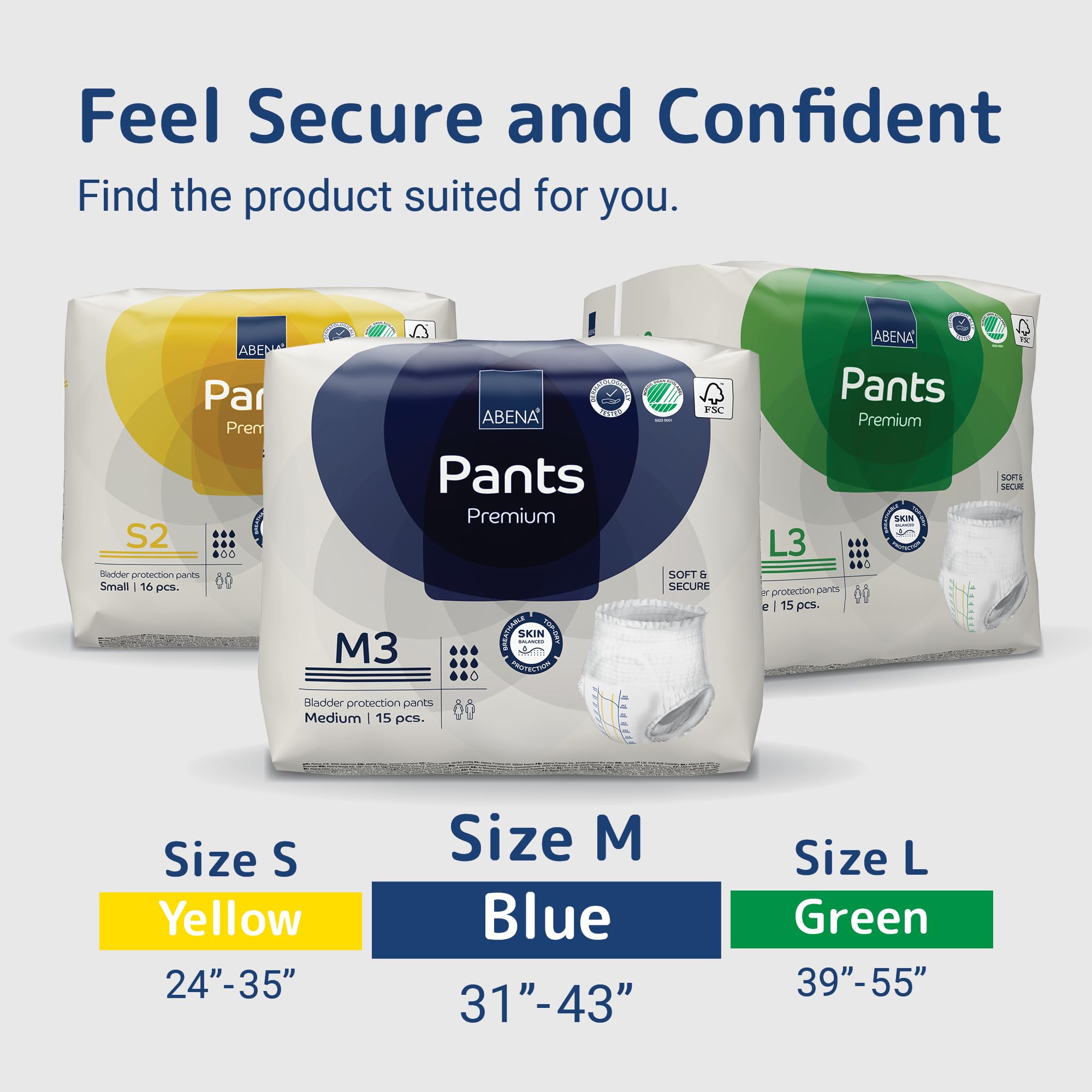 Abena Pants Premium odour control system for freshness during wear