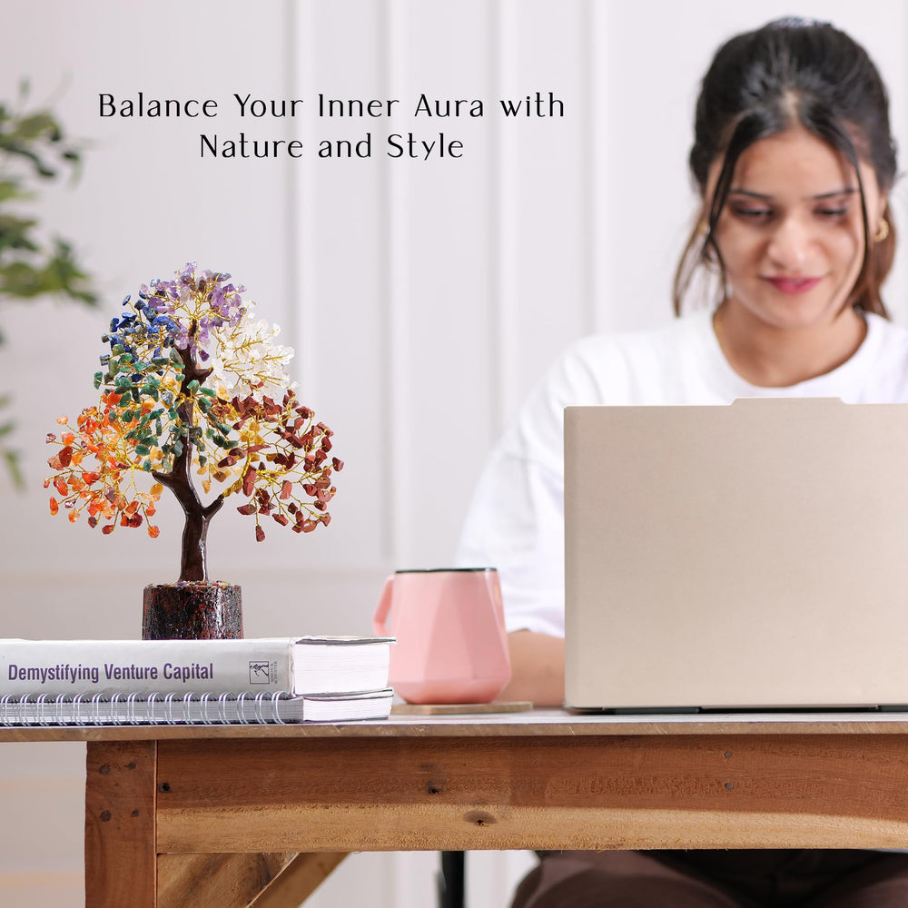 ABHISUBYA Bonsai Tree crystal tower supports meditation focus and relaxation.