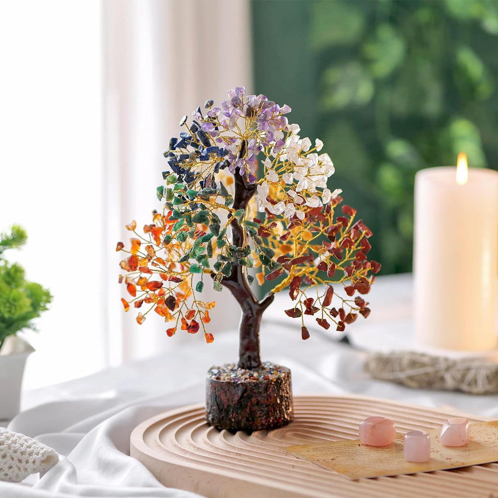 ABHISUBYA Gem Tree Stones for office decor, adding color and ambience.