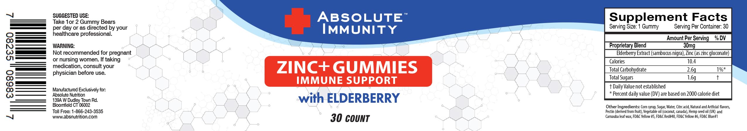 Absolute Immunity gummy bears close-up showing chewy texture for family-friendly wellness