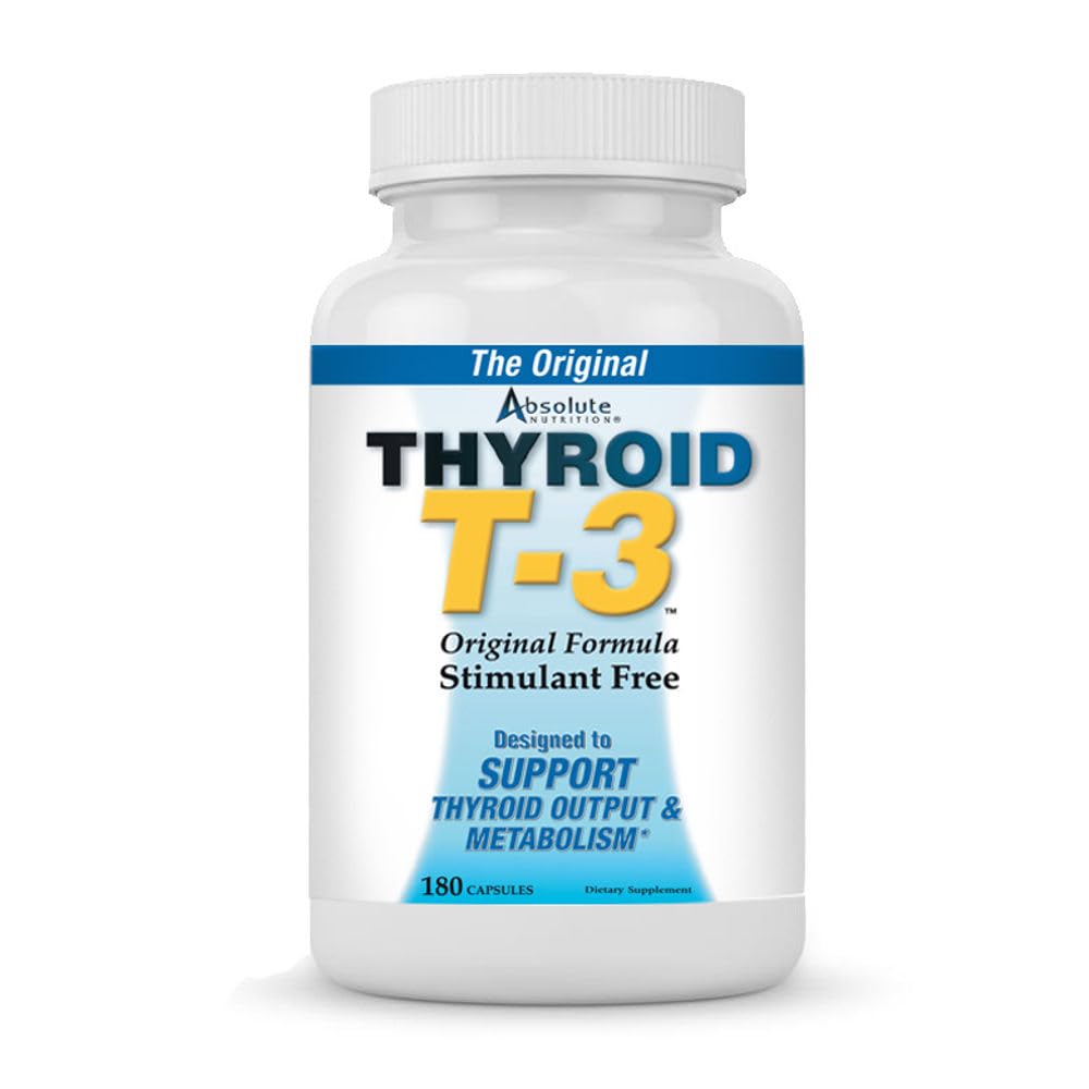 Absolute Nutrition Thyroid T-3 bottle front for daily thyroid support
