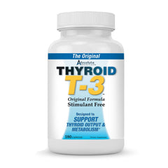 Absolute Nutrition Thyroid T-3 bottle front for daily thyroid support
