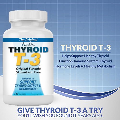Absolute Nutrition Thyroid T-3 capsules stacked for daily energy