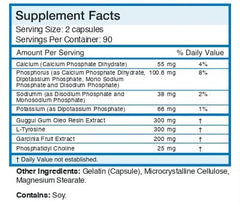 Absolute Nutrition Thyroid T-3 ingredients panel with minerals and extracts