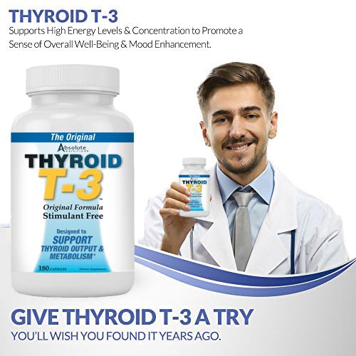 Unflavored Thyroid T-3 capsules from Absolute Nutrition ready to take