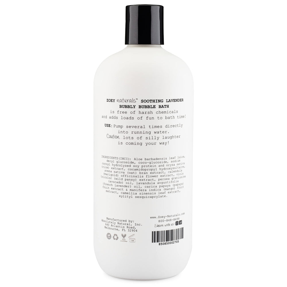 Zoey Naturals calming lavender cap supports safe, simple bathtime usage.