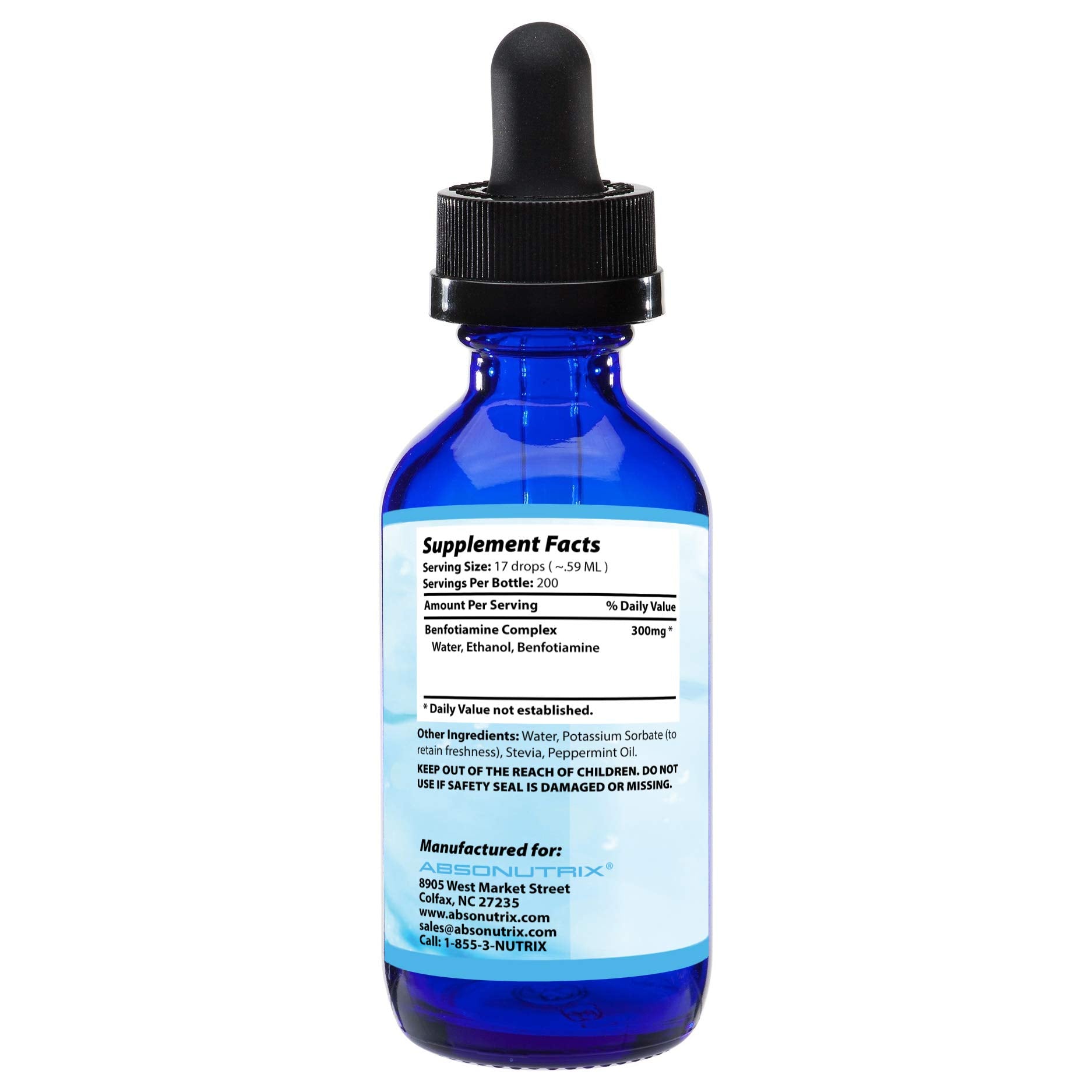 Dropper bottle image from Absonutrix Benfotiamine Complex for precise dosing