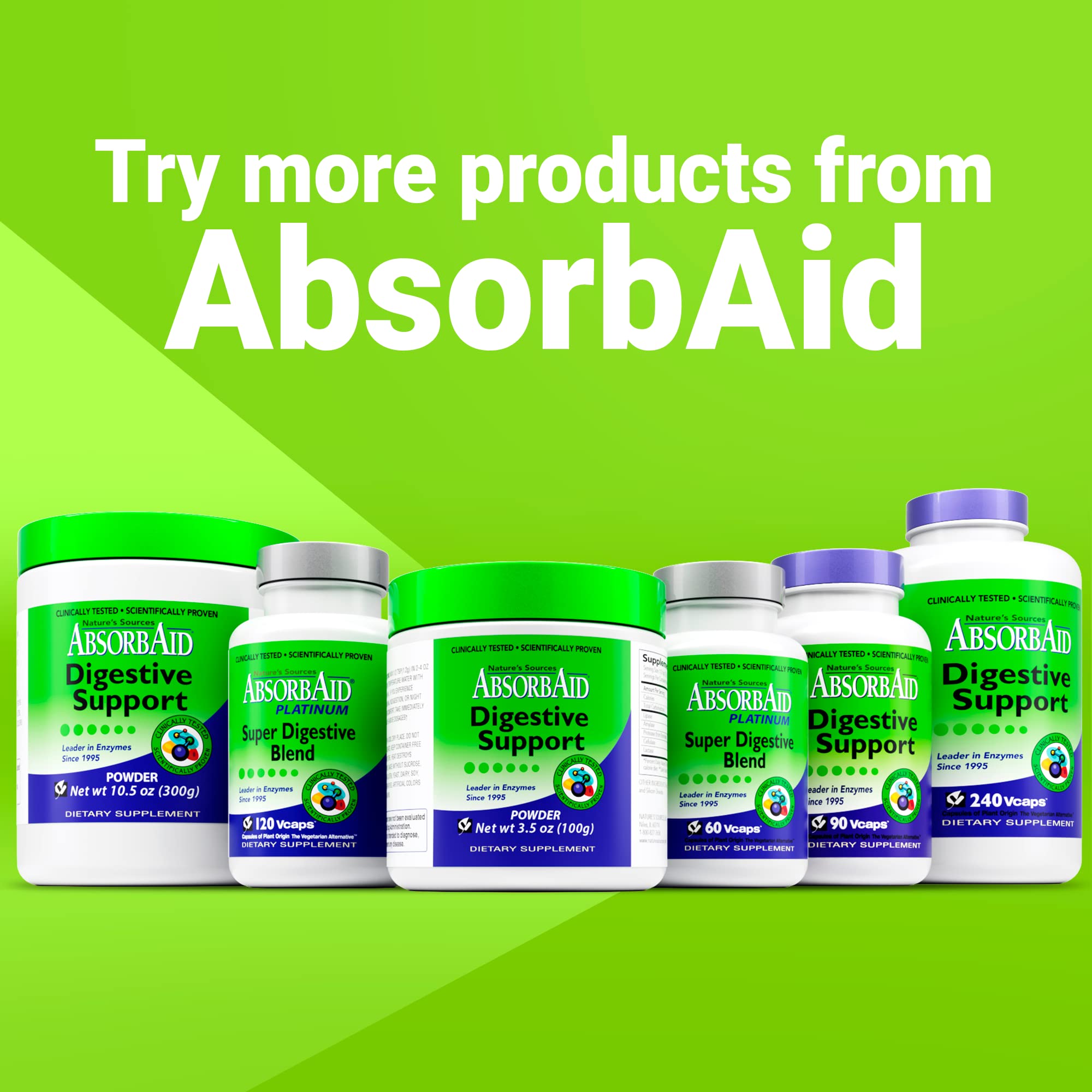 Pet-safe note on AbsorbAid bottle indicates suitability for households with animals.