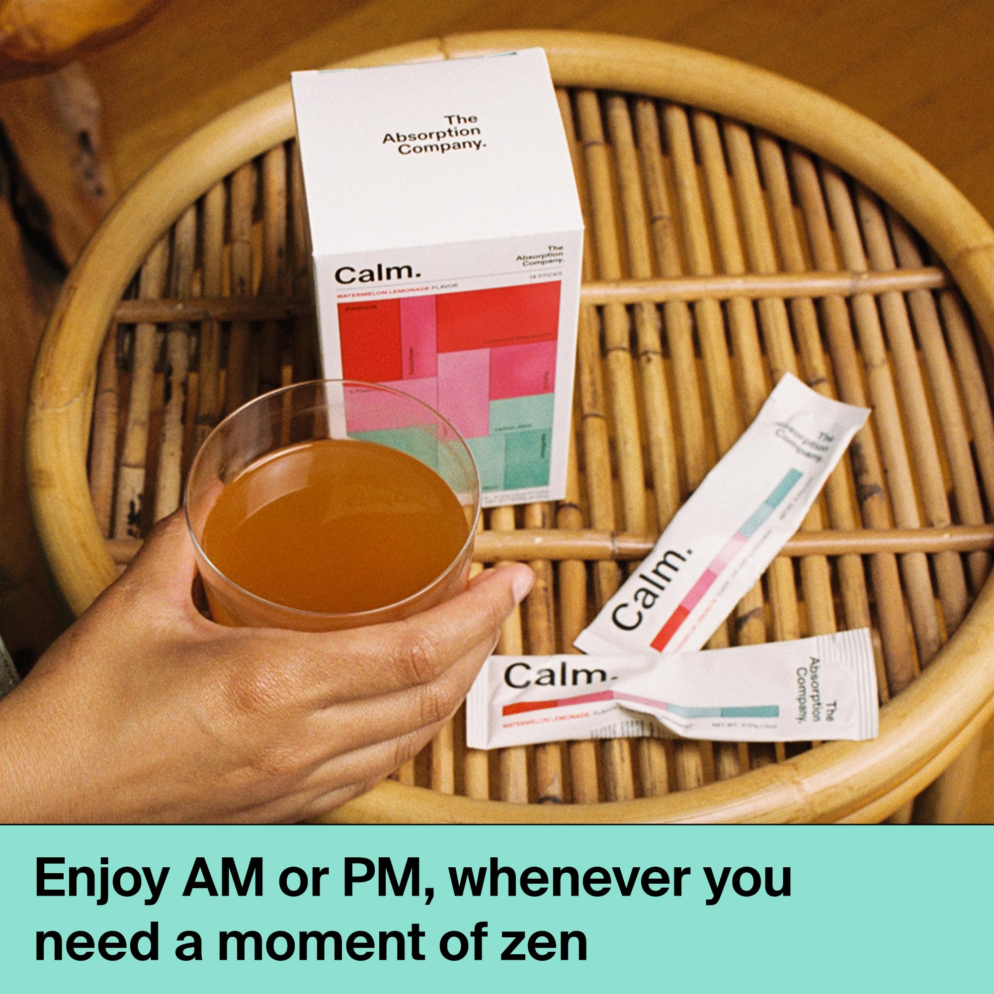 Absorption Calm Drink Mix glow with watermelon hue and subtle sweetness.