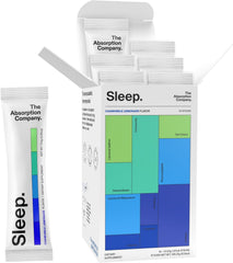 The Absorption Company Sleep Aid Powder bottle pour showcases a calming nightly routine.