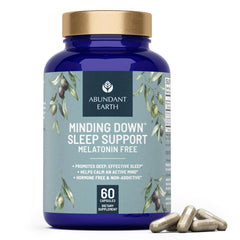 Abundant Earth Minding Down bottle front – melatonin-free sleep aid for adults