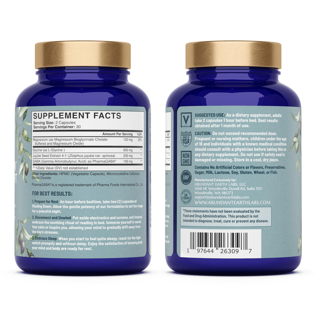 Abundant Earth Vegan Non-GMO icon highlights clean, plant-based sleep support