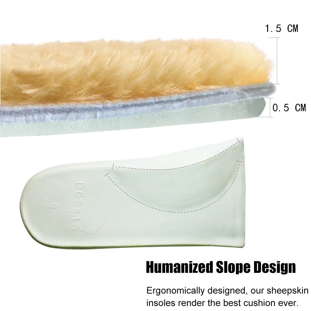 ABUSA Sheepskin Insoles care guide showing hand wash and air dry.