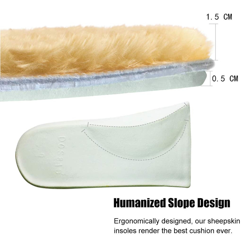 ABUSA wool insoles moisture-wicking fleece keeps feet dry