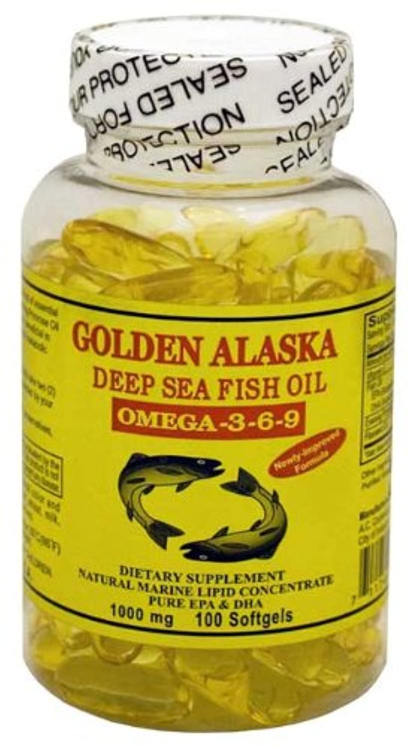 Botella de A.C. Commodity Inc Golden Alaska Omega-3-6-9 para apoyo diario de ácidos grasos esenciales