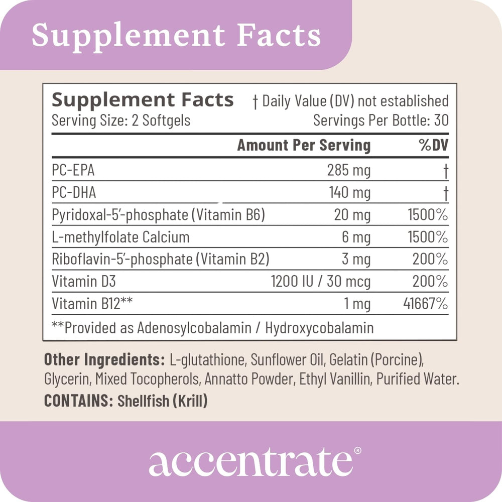 Accentrate110 bottle on desk beside notebook for study focus.