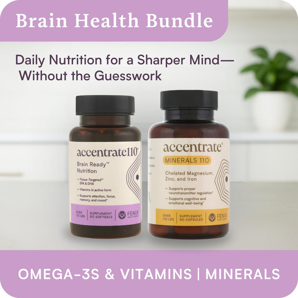 Accentrate110 label graphic highlighting L-methylfolate and B12 benefits.