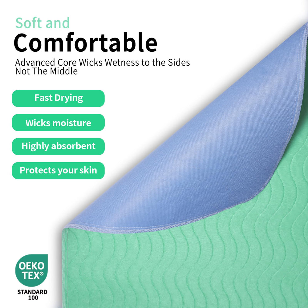Accompagner bed pad with raised barriers close-up showing leak protection.