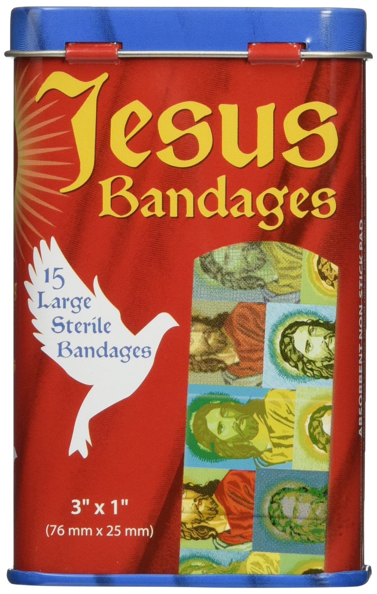 Accoutrements Jesús Curitas con regalo sorpresa dentro de la caja, listo para llevar a cualquier lugar.