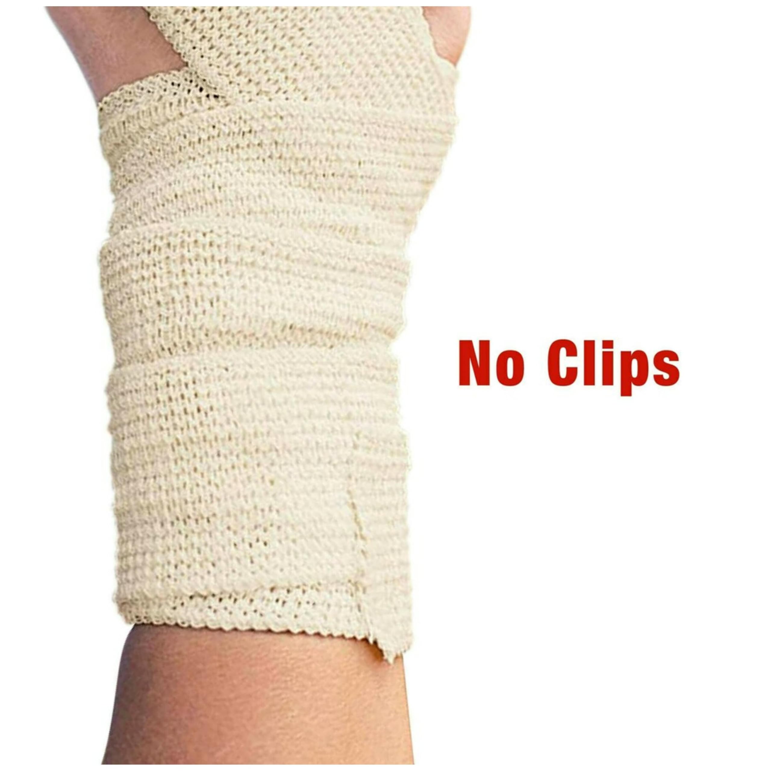 ACE banda elástica adherente 4 pulgadas, aplicación en rodilla para soporte moderado.