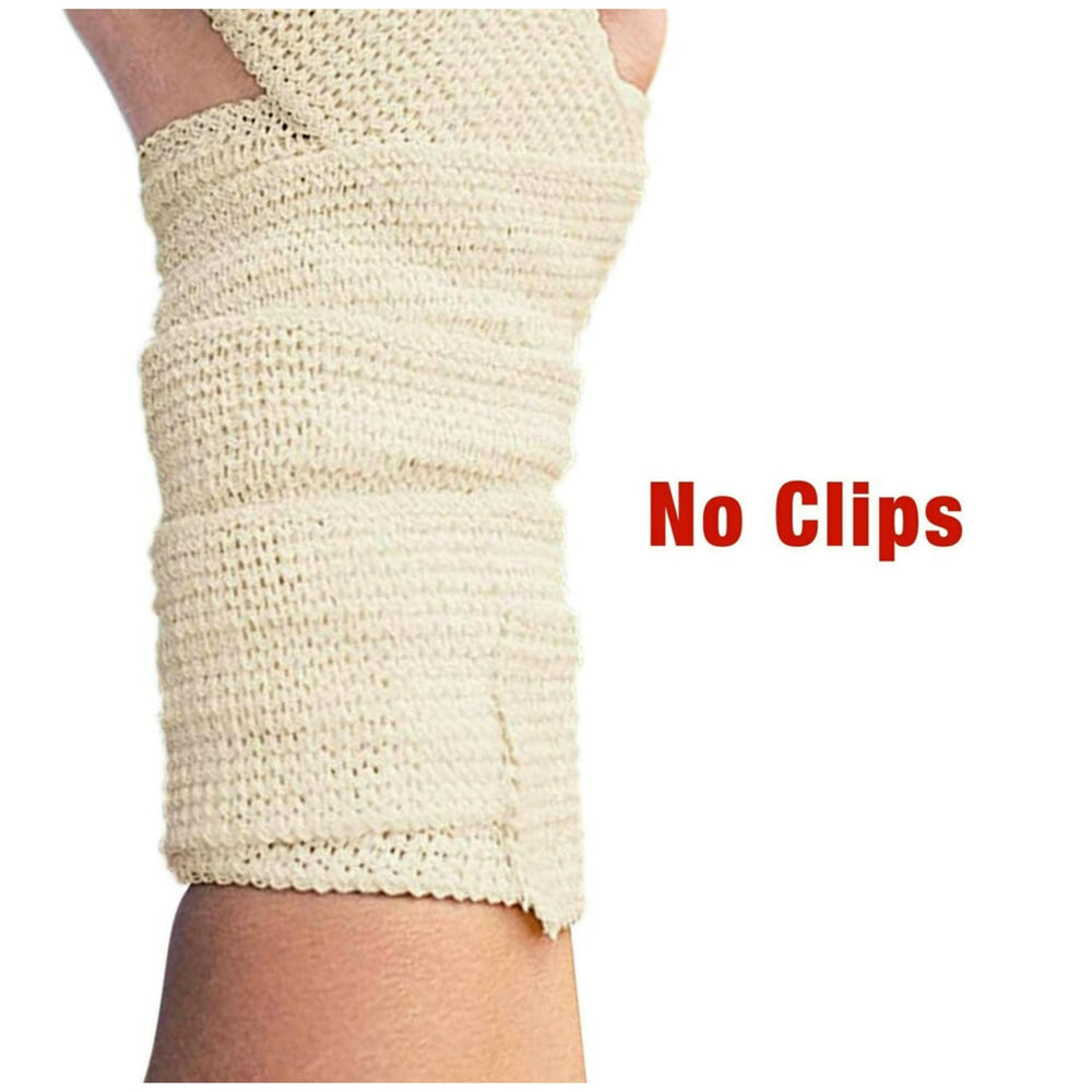 ACE banda elástica adherente 4 pulgadas, aplicación en rodilla para soporte moderado.
