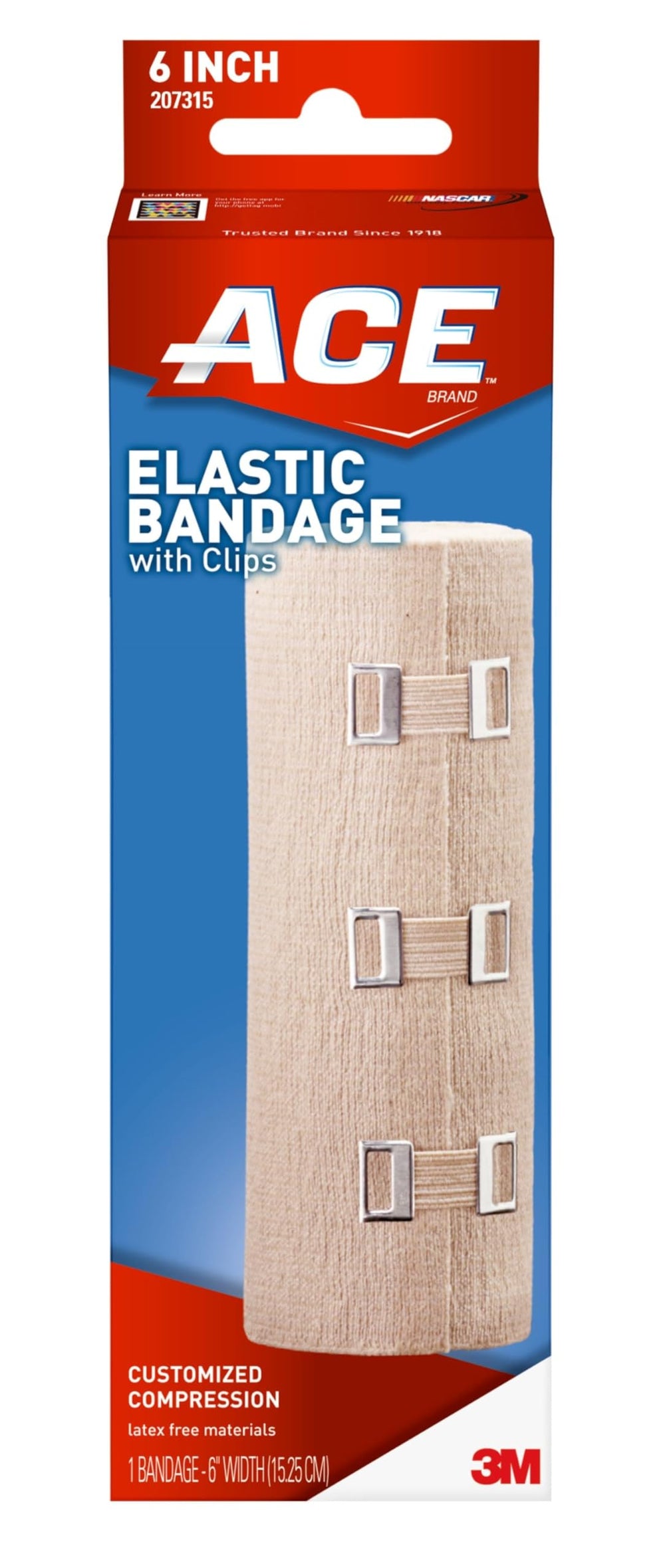 Ace Cider Company Ace Brand elastic bandage with clips delivers secure, adjustable compression for a 6-inch wrap.
