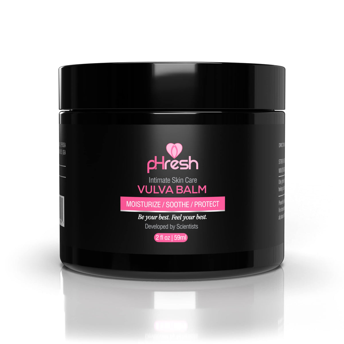 ACE NUTRITION feminine care balm jar close-up with organic ingredients for gentle hydration