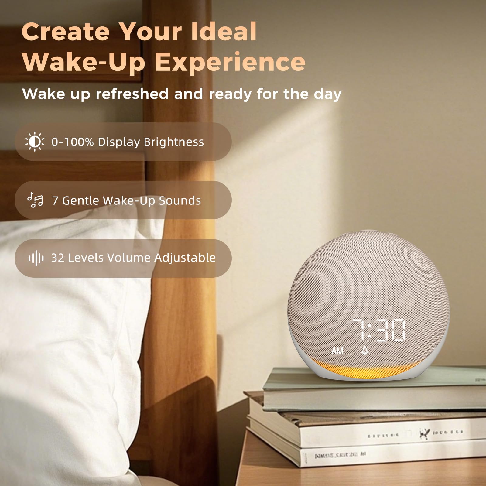 Acedeck built-in 5W Bluetooth speaker delivering clear room-filling audio