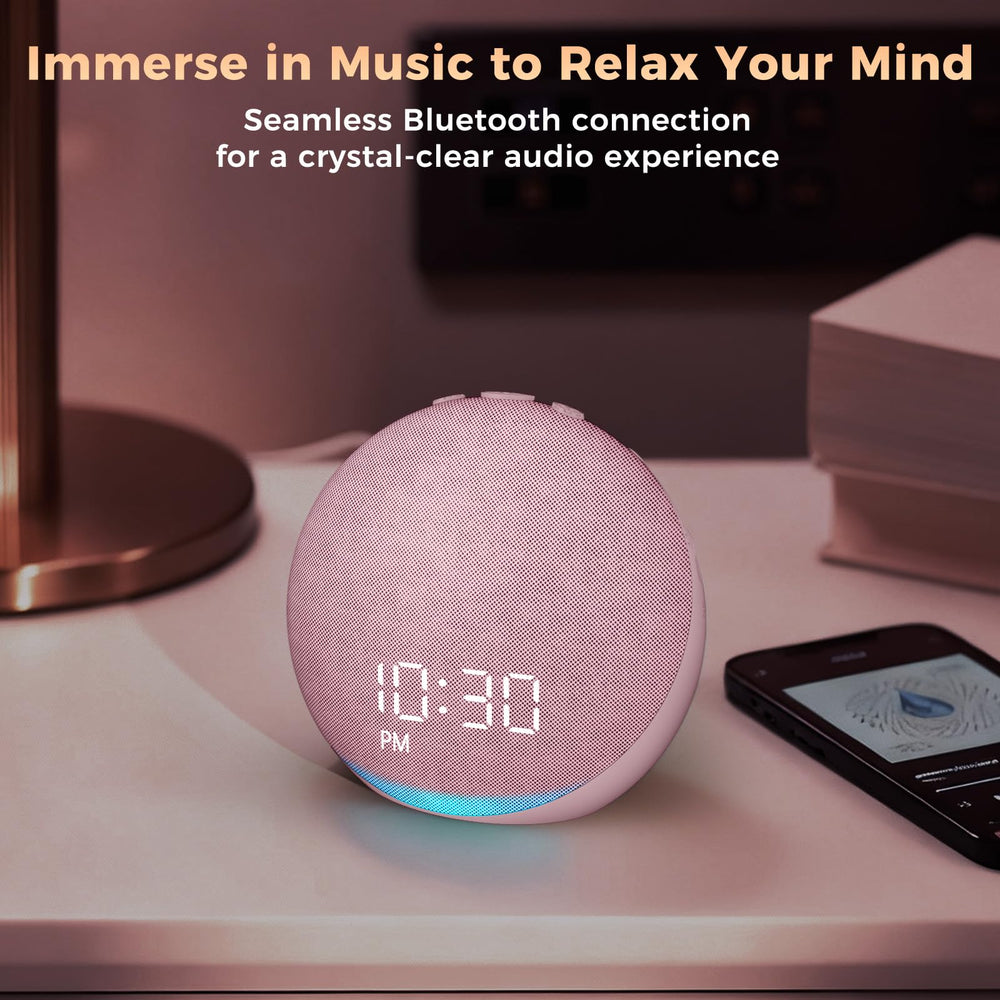 Acedeck pink compact clock fits bedside nightstand neatly
