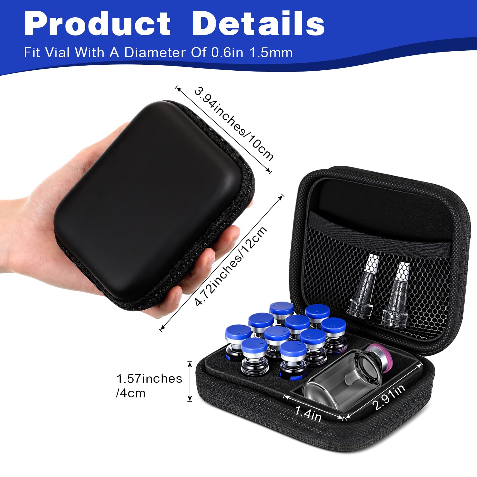Acellegic peptide case with a 30ml bottle slot for on-the-go use.