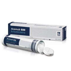 Acemuk NAC 600 mg tablets pack shown, supporting daily antioxidant-friendly routines.