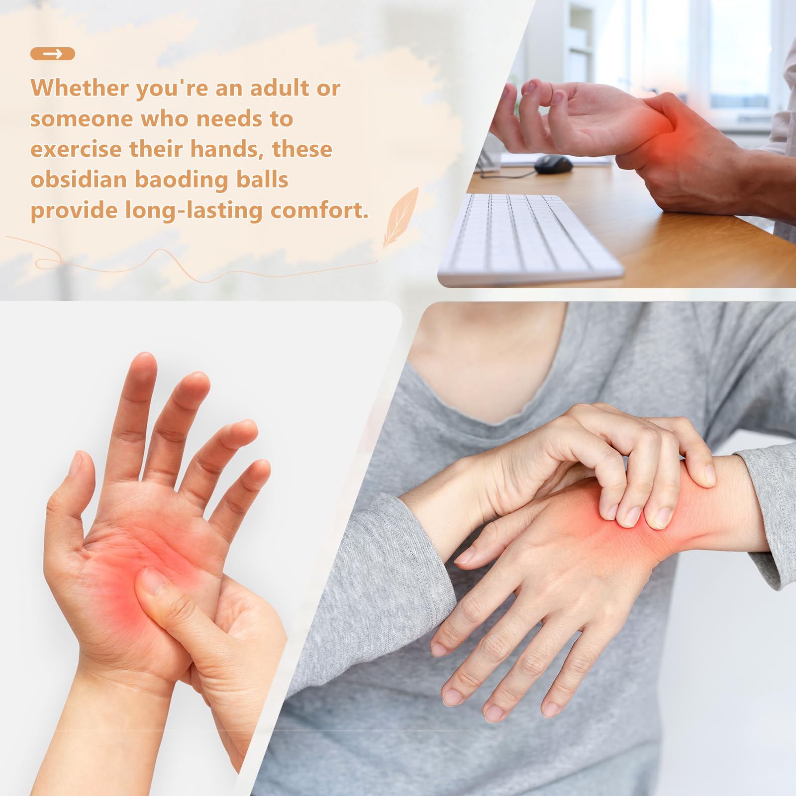 AceOrbit Baoding balls with a 1.5 inch diameter for comfortable grip