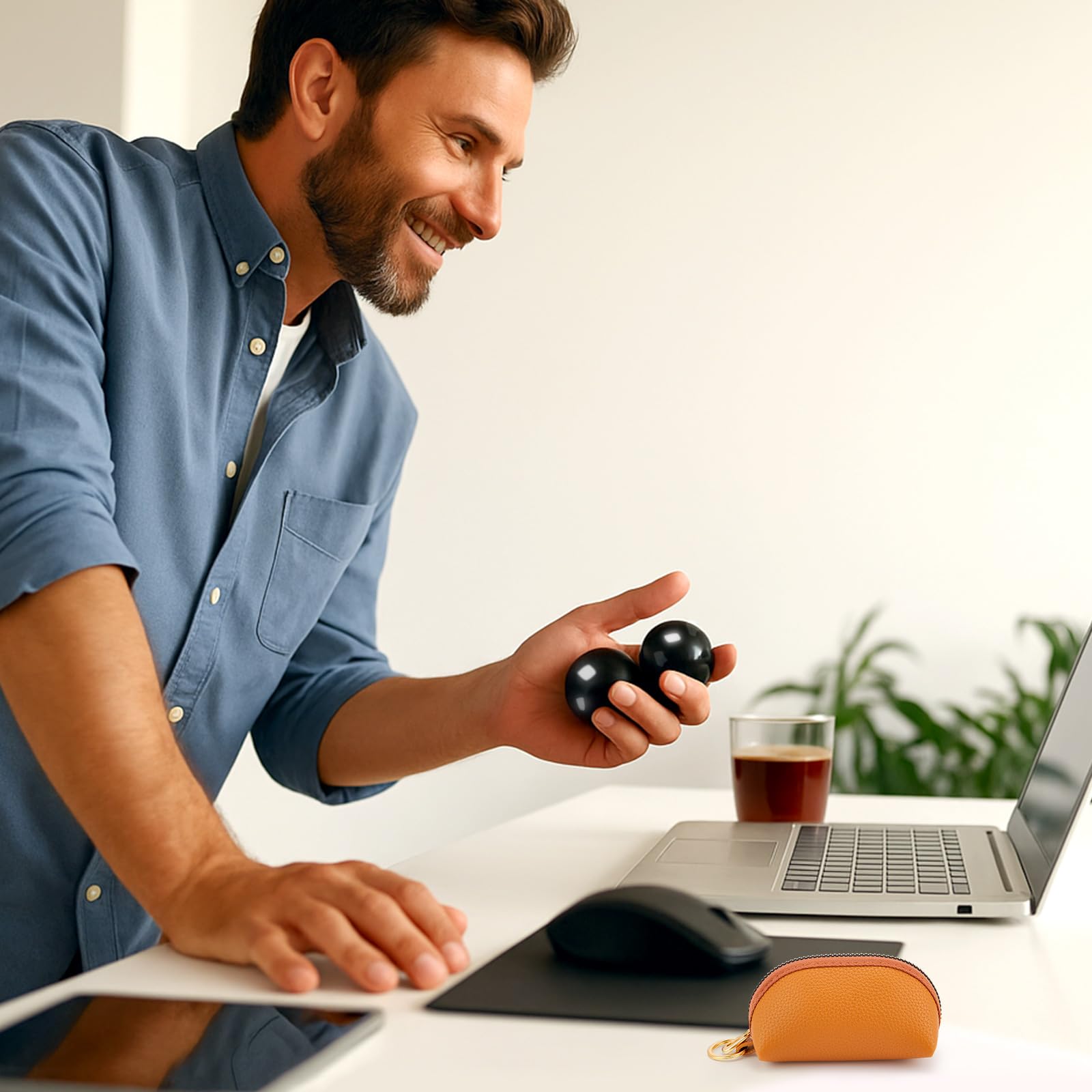 AceOrbit Baoding balls promoting stress relief and finger flexibility during breaks