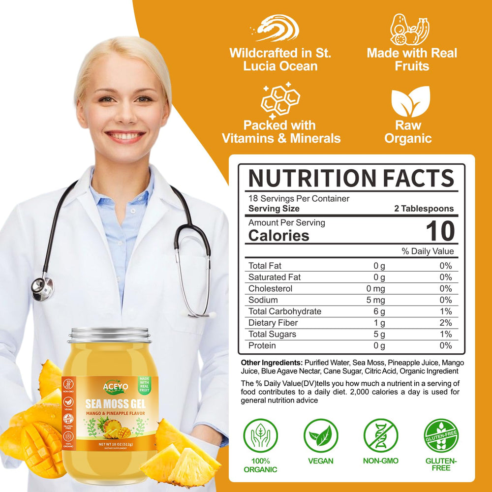 ACEYO vegan organic sea moss gel ingredients