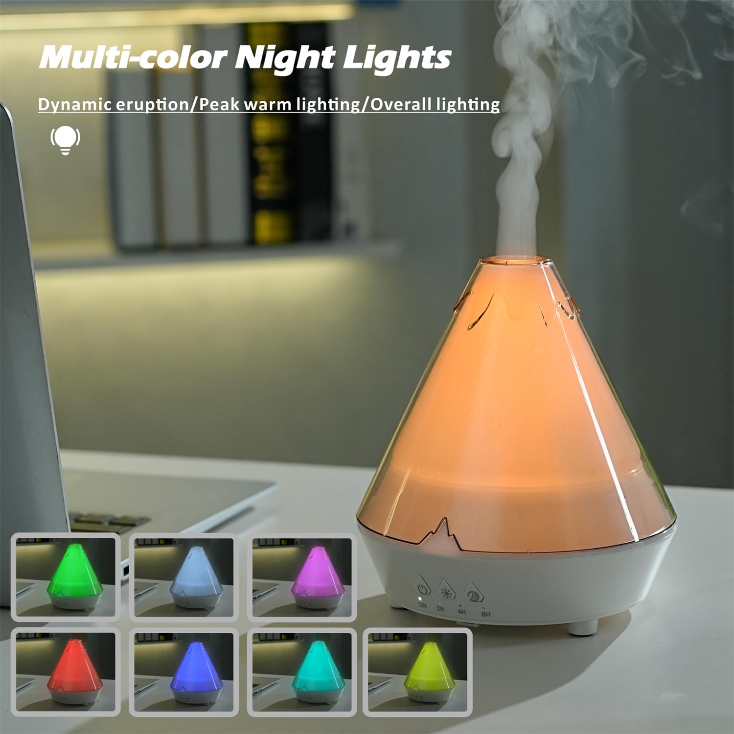 AChoice4U Volcano Diffuser night light for bedtime.