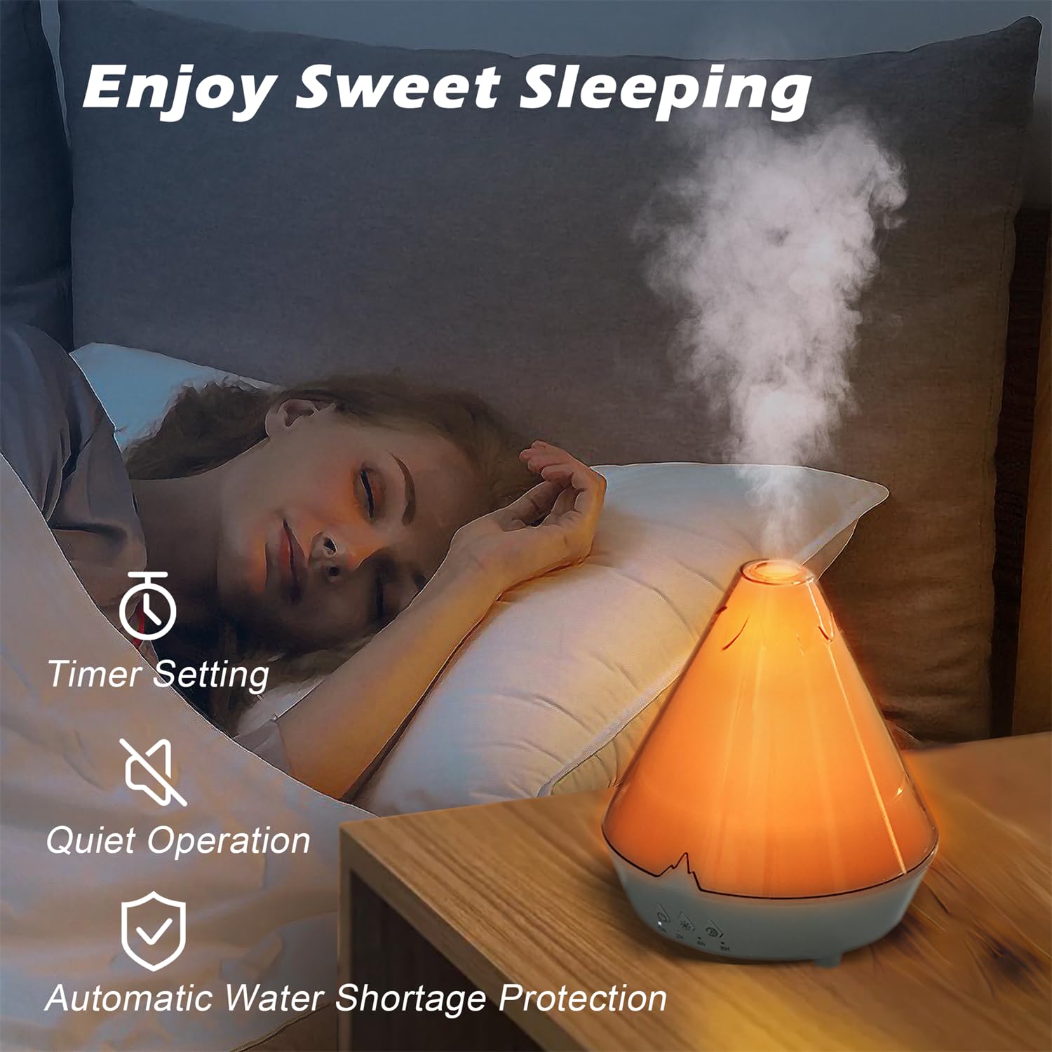AChoice4U Volcano Diffuser timer options for flexible use.