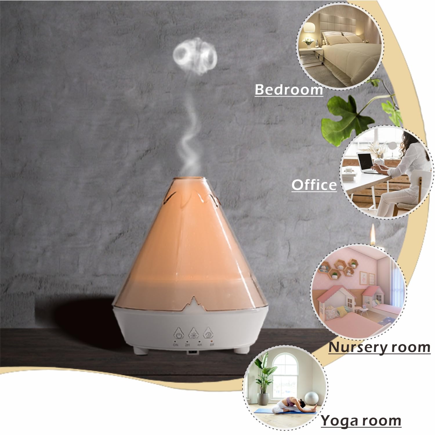 AChoice4U Volcano Diffuser white body blends with decor.