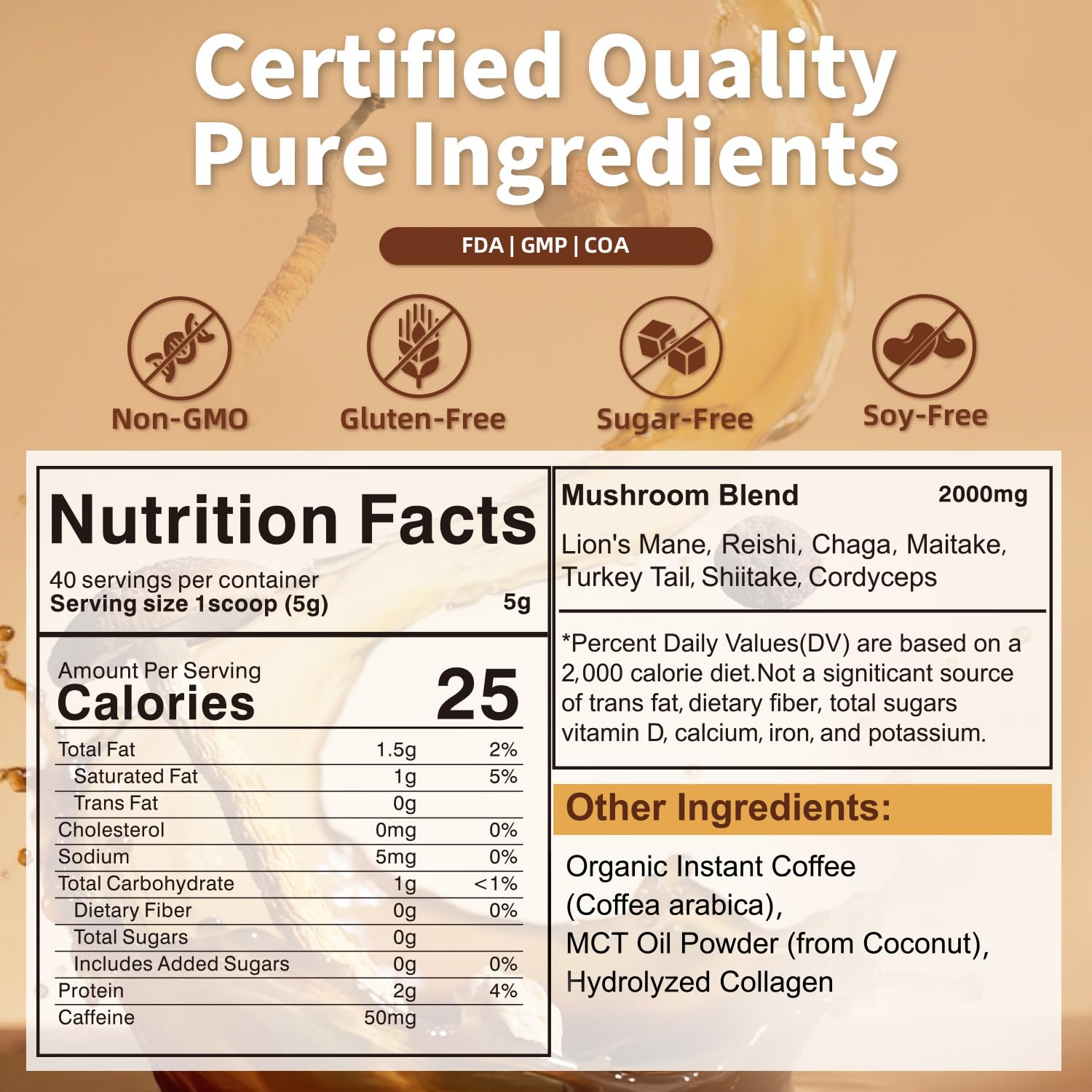 ACLINKI Organic Mushroom Coffee tasting sip highlights smooth flavor and balanced caffeine.