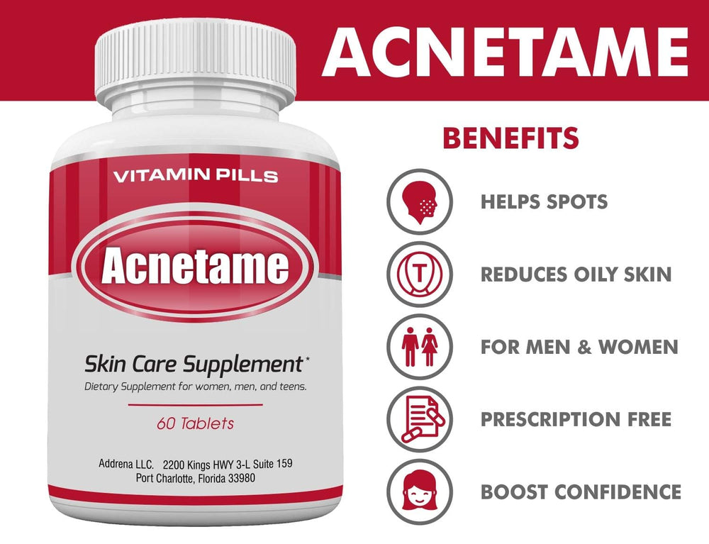 Acnetame ingredients list hints at a vitamin blend for skin