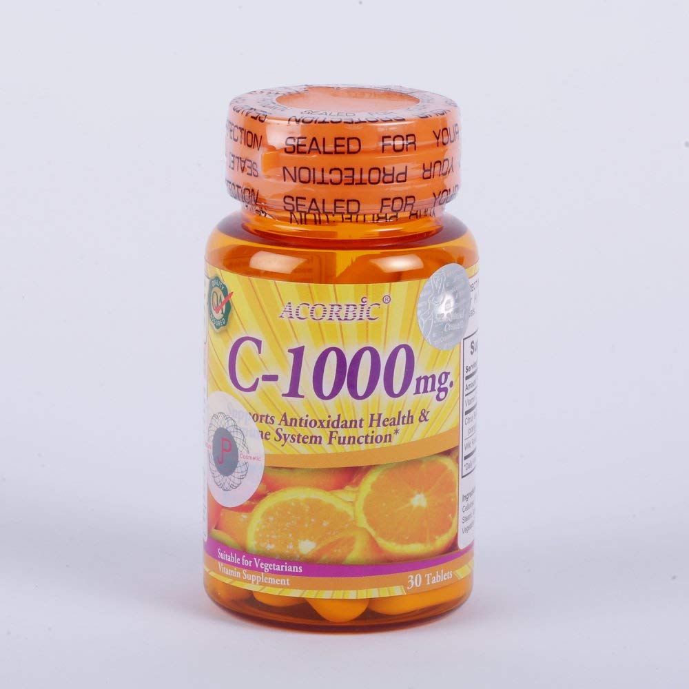 Acorbic Vitamin C 1000 mg bottle for daily immune support.