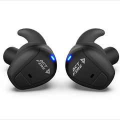 ACT FIRES Bluetooth shooting earbuds in case for on-the-go charging and storage.